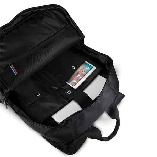 MOCHILA BMW Carbono Navy Riscas para portátil 16" - PRETO