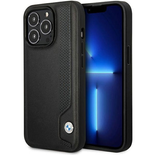 Capa BMW BMHCP14L22RBDK | iPhone 14 Pro 6.1" | Rígida couro preto