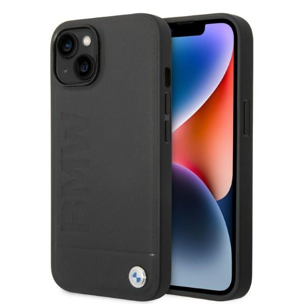 Capa BMW BMHMP14SSLLBK | iPhone 14 6.1" | Rígida preta com logotipo Signature Imprint MagSafe