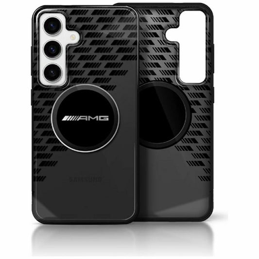 Capa AMG losangos transparentes MagSafe Galaxy S25 – Preta