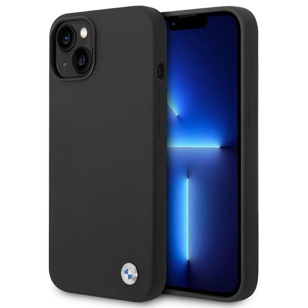 Capa BMW BMHCP14SSILBK | iPhone 14 6.1" | Silicone preto com logotipo metálico