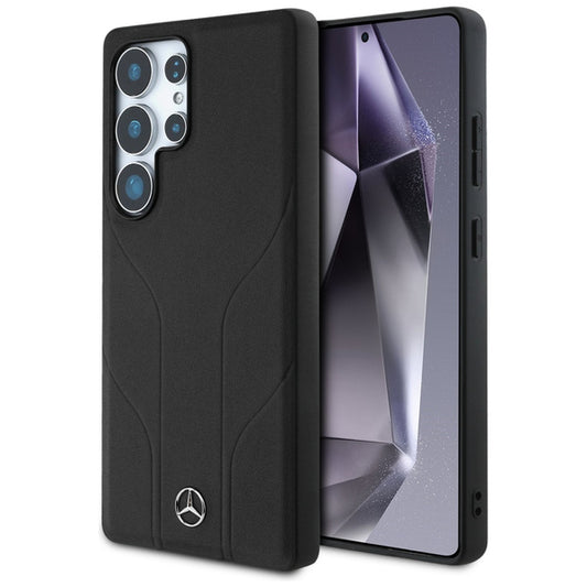 Capa couro linhas em relevo MagSafe Galaxy S25 Ultra – Preta