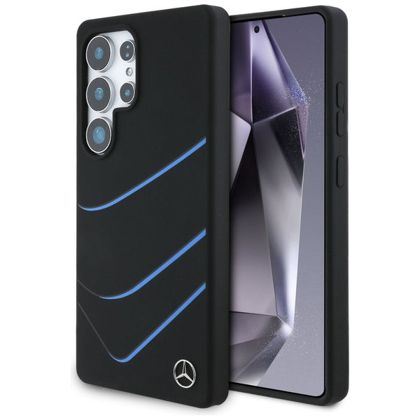 Capa silicone curvas contrastantes MagSafe Galaxy S25 Ultra – Preta
