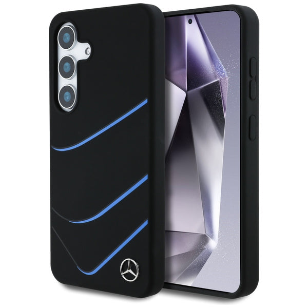 Capa silicone curvas contrastantes MagSafe Galaxy S25 – Preta