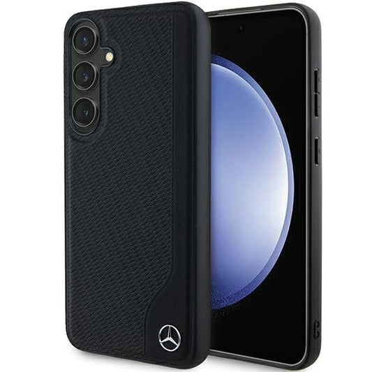 Capa hardcase couro linhas em relevo MagSafe Galaxy S24+ – Preta