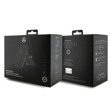 Suporte de Indução Mercedes 15W MagSafe – Edição Silver Stars (Preto)