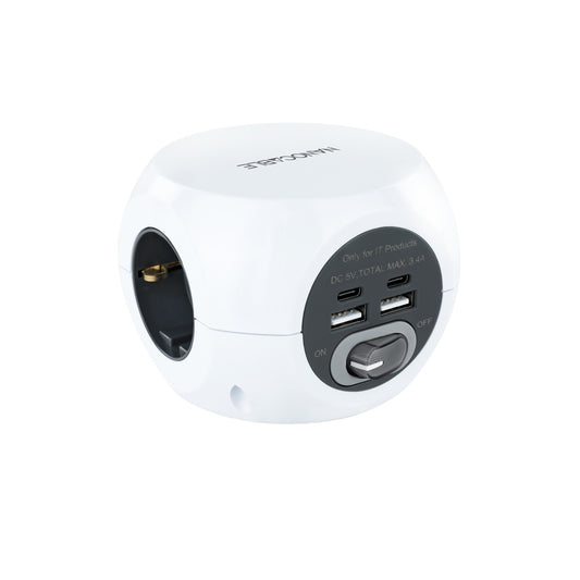Nanocable Base de enchufes com 4 USB Branco