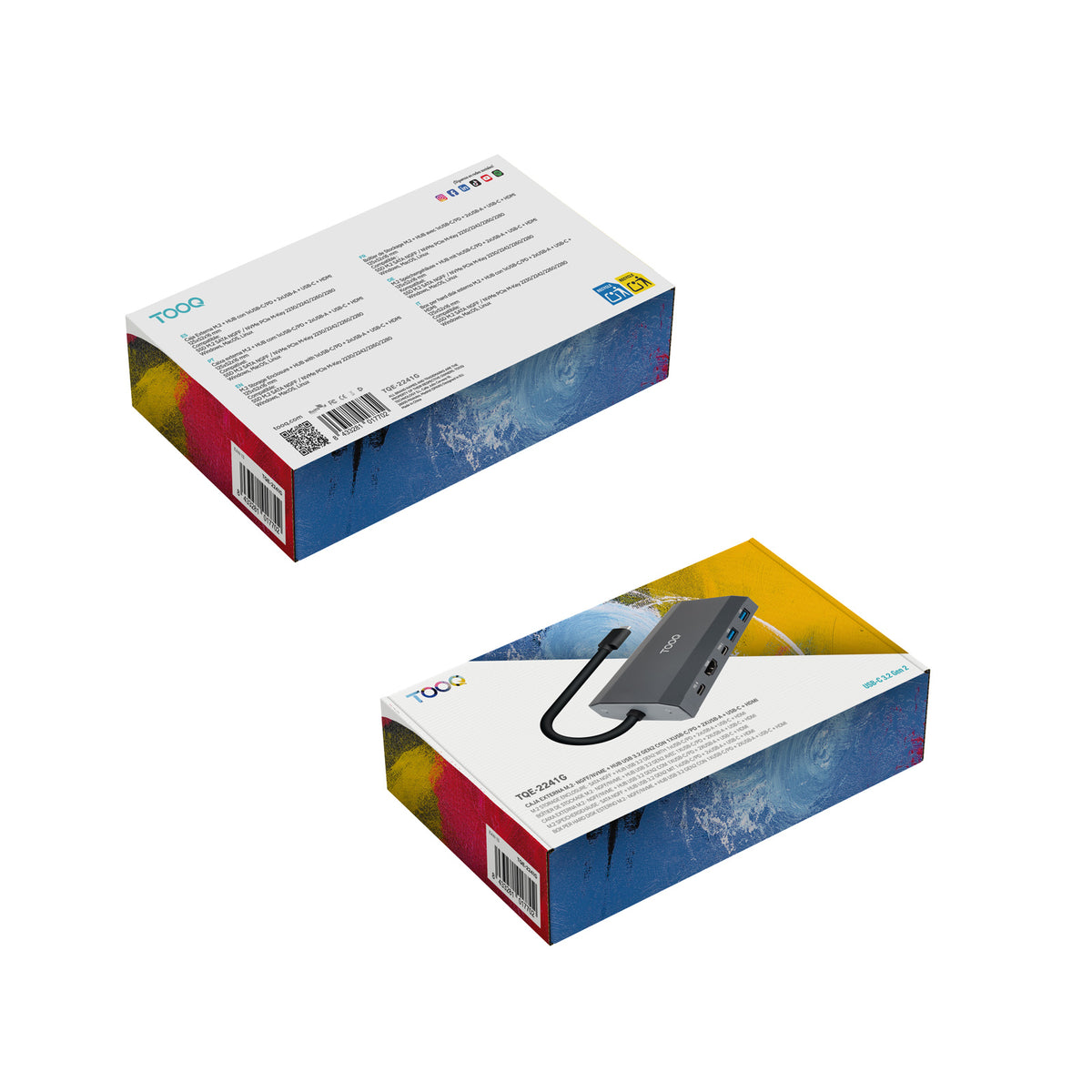 Caixa para Disco Tooq Caja Externa+HUB M.2 NGFF/NVMe USB3.2 Gen2 - imagem 9