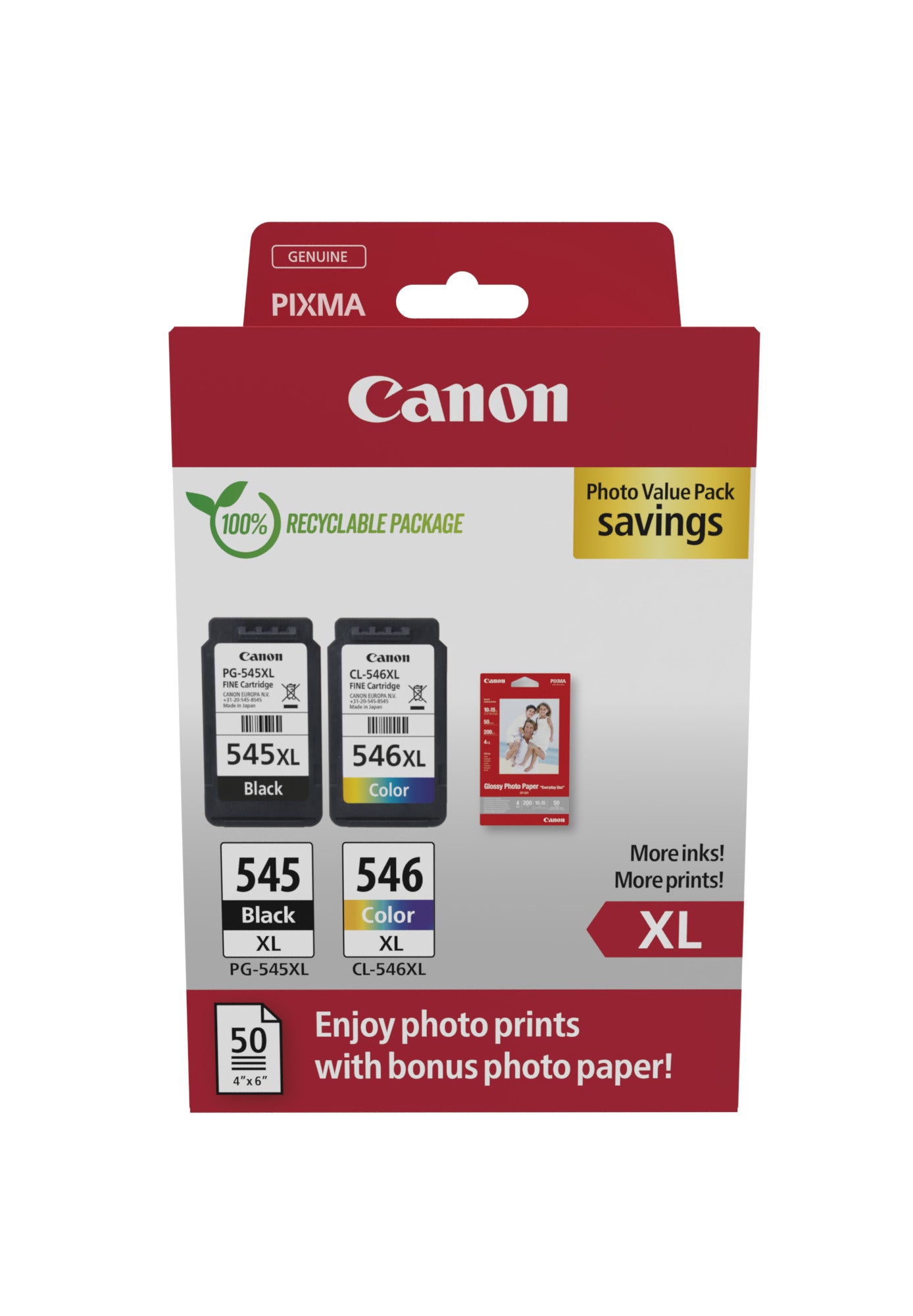 Canon Ink PG-545XL/CL-546XL / 8286B011 BK,C,M,e XL Multipack
