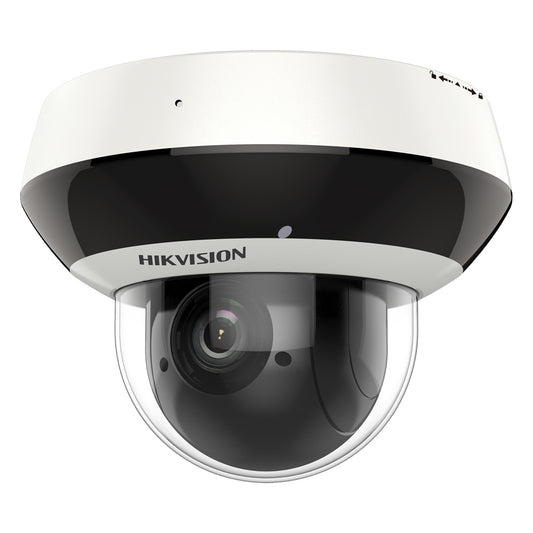 Câmara Dome IP PTZ 4MP 2.8-12mm zoom 4X IK10 IR20 Darkfighter IP66 WiFi MicroSD com microfone I/O áudio WDR120 Hikvision