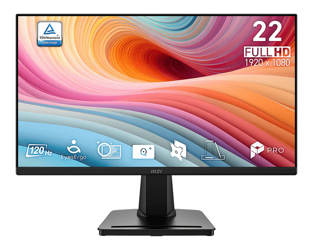 Monitor MSI PRO MP225 E12VL de 21,45 polegadas, Full HD a 120 Hz