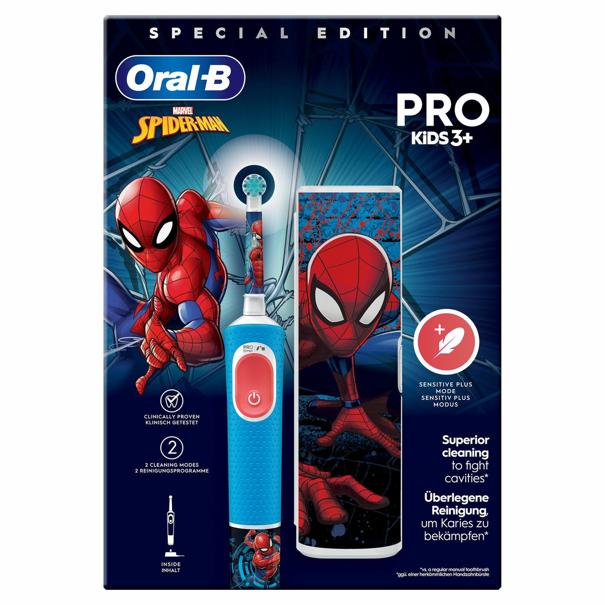 Escova de Dentes Elétrica Oral-B Pro Kids Spider-Man / 773390 azul, vermelho - imagem 2