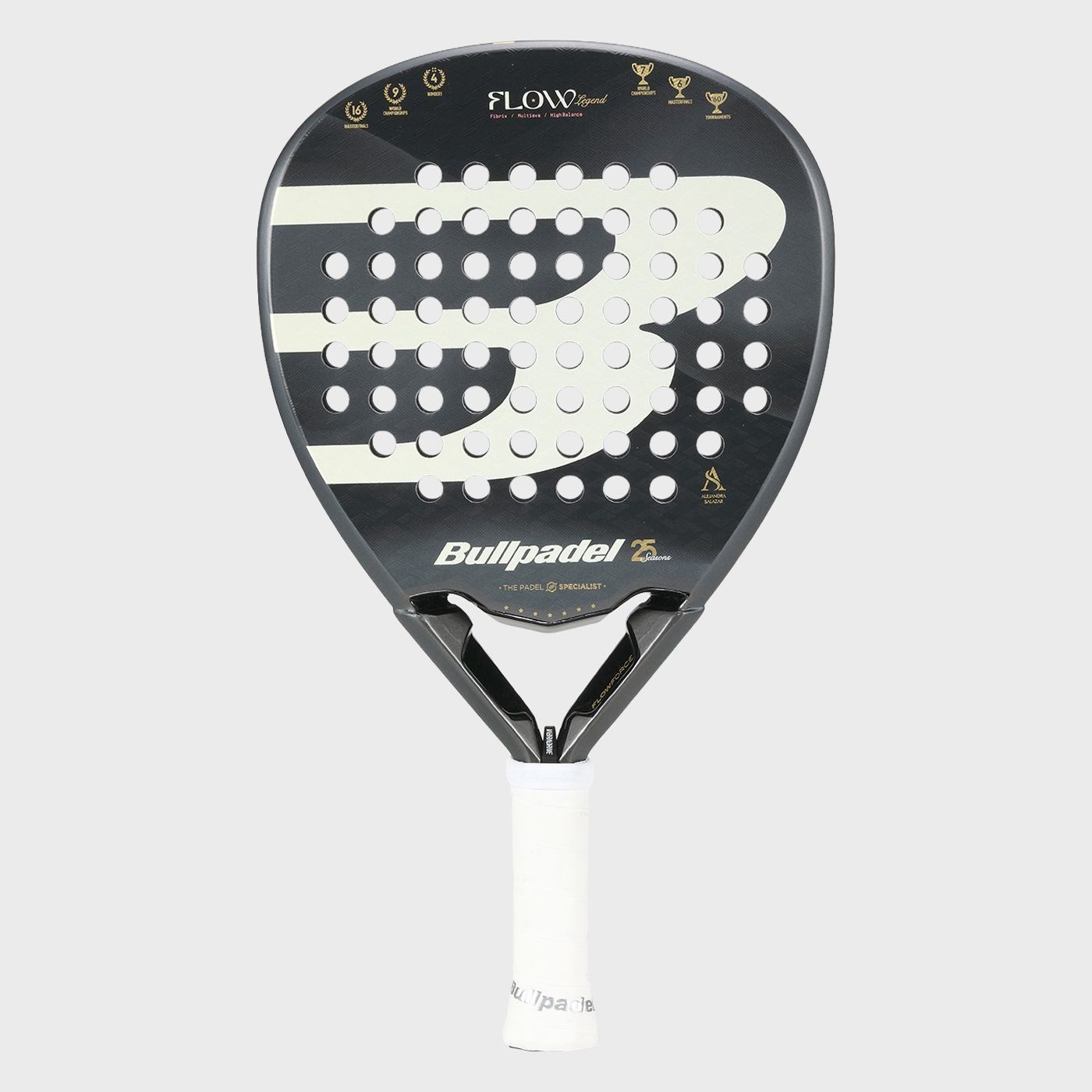 Raquete de Padel Bullpadel Flow Legend 2026 (Alejandra Salazar) — Branco e Preto