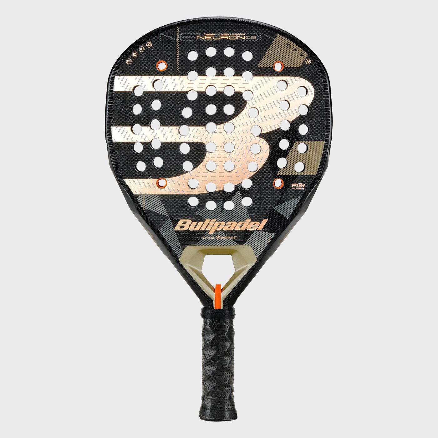 Raquete de Padel Bullpadel Neuron 02 2026 (Fede Chingotto) — Preto e Dourado
