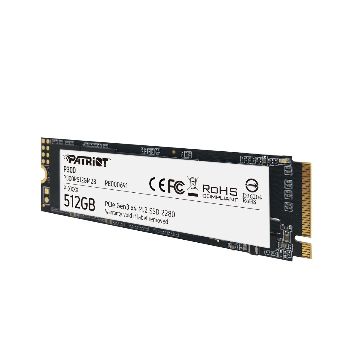 Disco SSD Patriot Memória M.2 P300 512GB / P300P512GM28 branco, preto - imagem 5