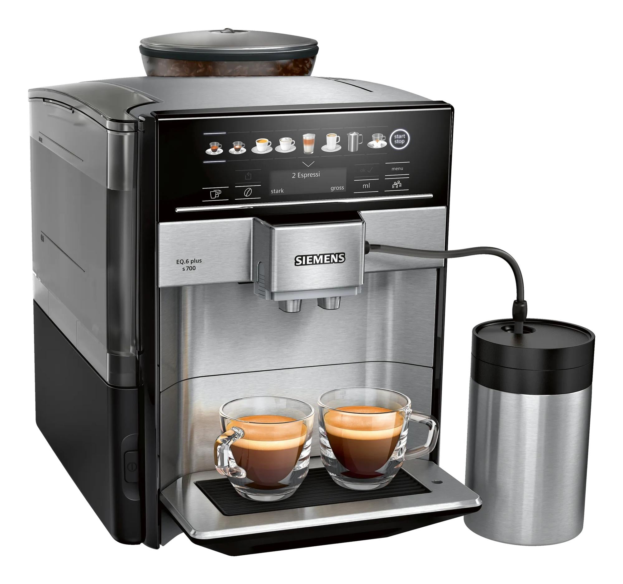 Máquina de Café Siemens EQ.6 plus s700 / TE657M03DE preto, stainless steel