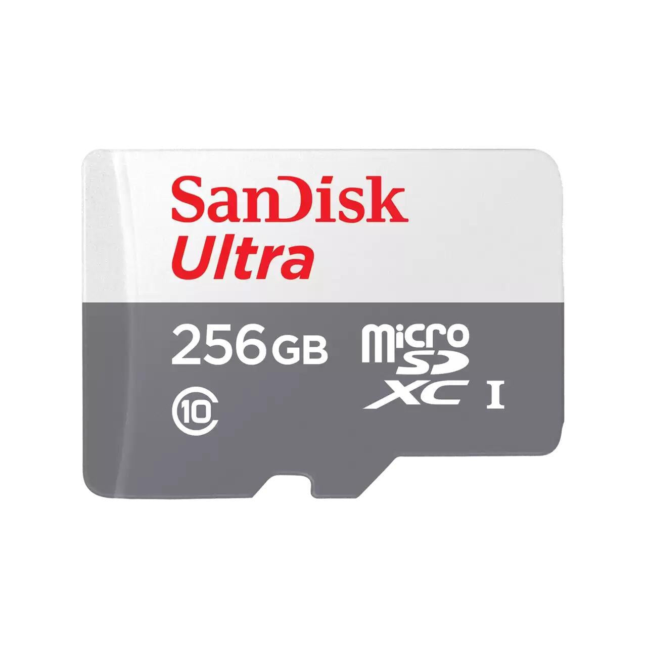 Cartão de Memória SanDisk Micro Cartão SD Ultra 256GB / SDSQUNR-256G-GN3MN cinzento, branco S