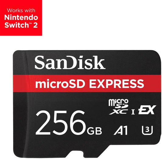 Cartão de Memória SanDisk Micro Cartão SD Express 256GB / SDSQXFN-256G-GN4NN preto, vermelho S