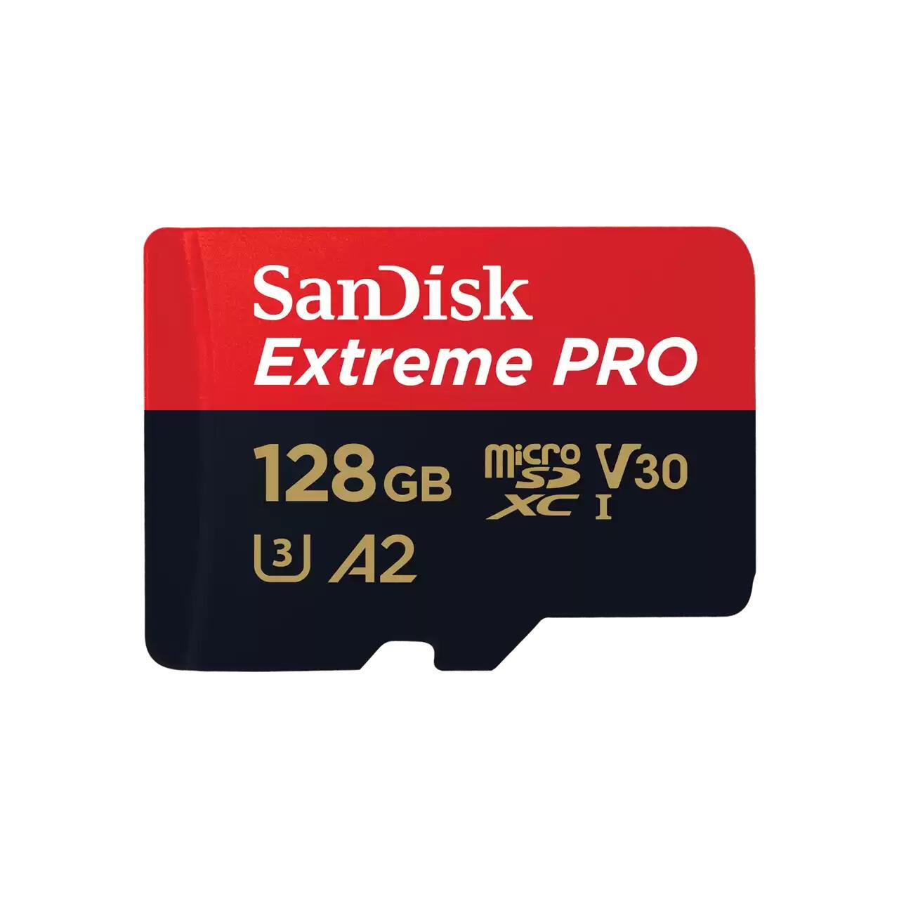 Cartão de Memória SanDisk Micro Cartão SD Extreme Pro 128GB V30 / SDSQXCD-128G-GN6MA preto, vermelho S