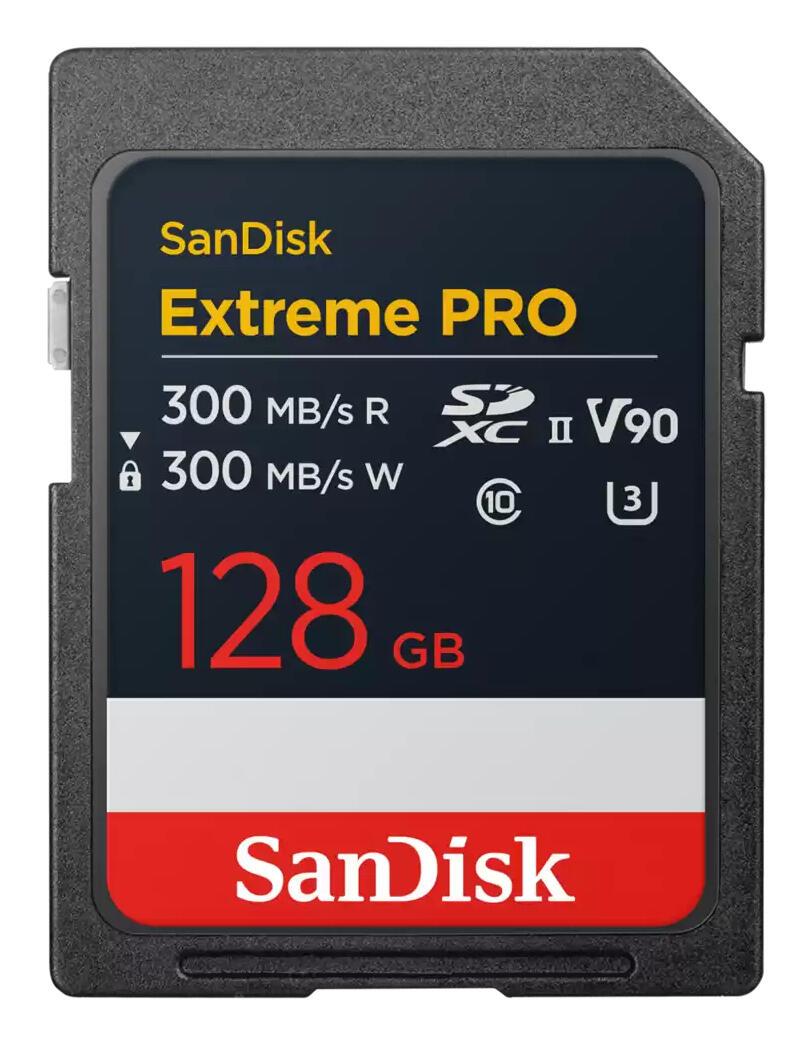 Cartão de Memória SanDisk Cartão SD Extreme Pro 128GB V90 / SDSDXDM-128G-GN4IN preto