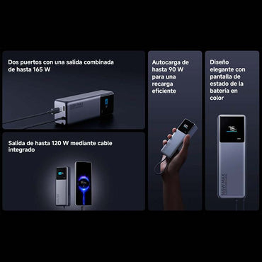 Power bank xiaomi 165w 10000mah com cabo integrado gl