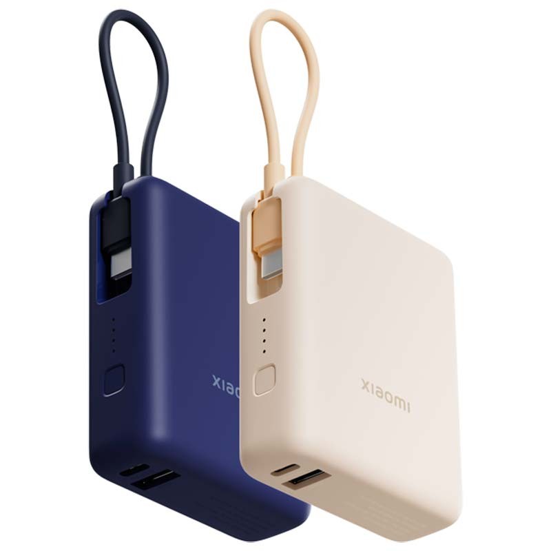 Power bank xiaomi 10000mah com cabo integrado bege bhr9072gl
