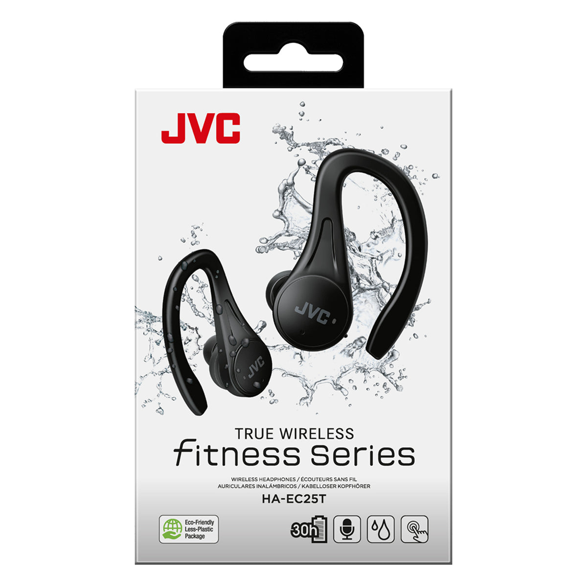 Auscultadores Bluetooth JVC HA-EC25T com caixa de carregamento/ Autonomia 7.5h/ Preto