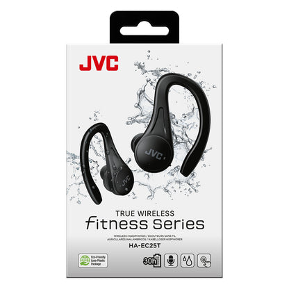 Auscultadores Bluetooth JVC HA-EC25T com caixa de carregamento/ Autonomia 7.5h/ Preto