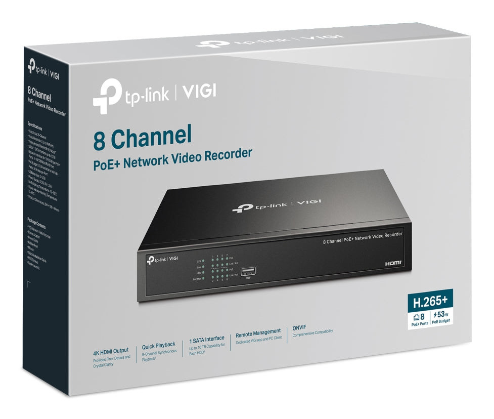 Gravador de Vídeo em Rede VIGI NVR1008H-8P Grabador IP Rack 01 HDD 08 C - imagem 8