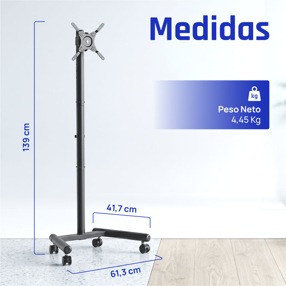 Suporte TV iggual SRTV55 suelo ruedas 13"-55" 20kg - imagem 10