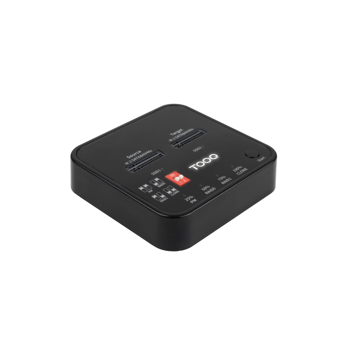 Caixa para Disco Tooq DockStation 2xSSD M.2NVMe PCIe USB-C3.2 Clone