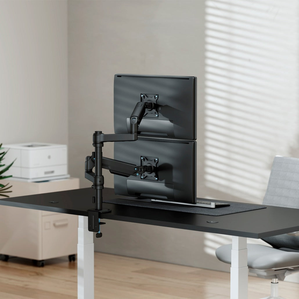 Suporte de mesa com contrapeso para 2 monitores Aisens DT32TSR-453/ giratório/ inclinável/ 9kg