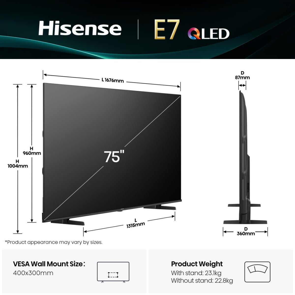 Televisão Hisense 75E77Q - Hisense