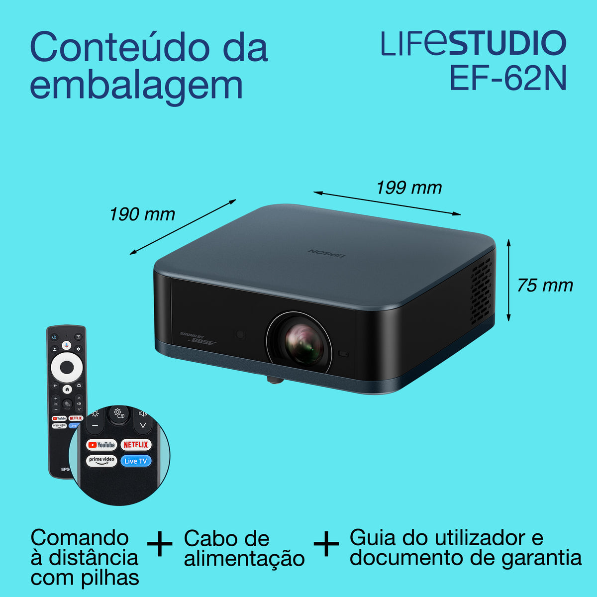 Projetor Epson EF-62N / V11HB73440 Metallic, Navy - imagem 6