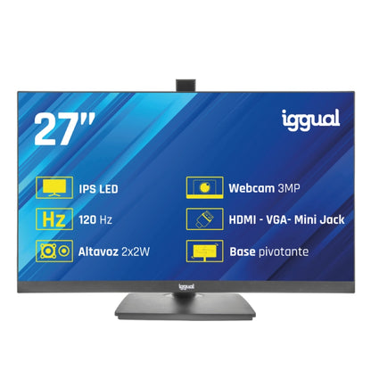 Monitor iggual 27" 120Hz 1ms HDMI VGA MM AA Webcam - imagem 12