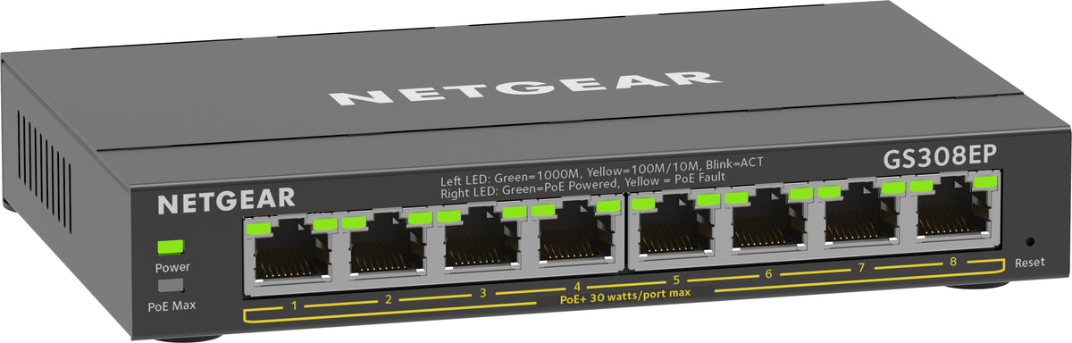 Switch Netgear GS308EP / GS308EP-100PES preto - imagem 3