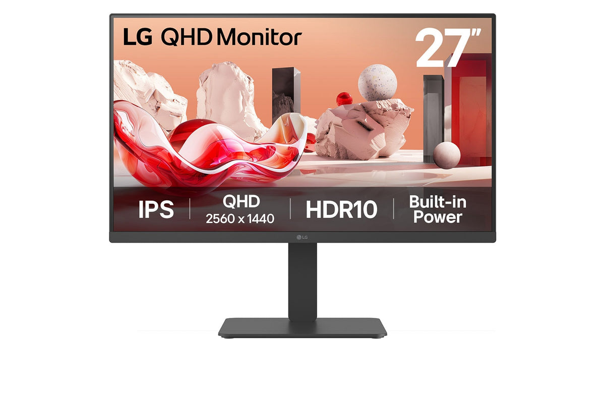 Monitor Profesional LG 27BA45QB-B 27"/ QHD/ Multimedia/ Regulable em altura/ preto
