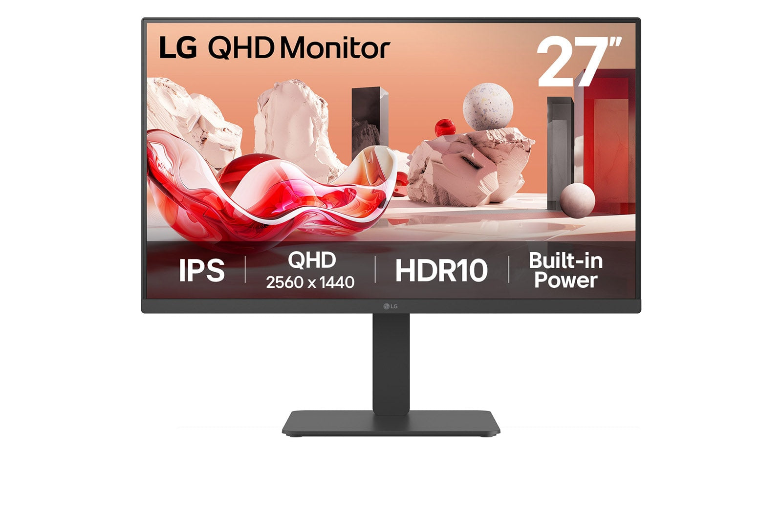 Monitor Profesional LG 27BA45QB-B 27"/ QHD/ Multimedia/ Regulable em altura/ preto