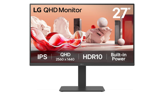 Monitor Profesional LG 27BA45QB-B 27"/ QHD/ Multimedia/ Regulable em altura/ preto