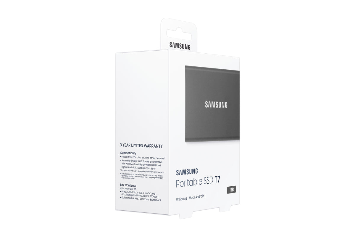 Disco SSD Samsung External T7 1TB / MU-PC1T0T/WW cinzento - imagem 10