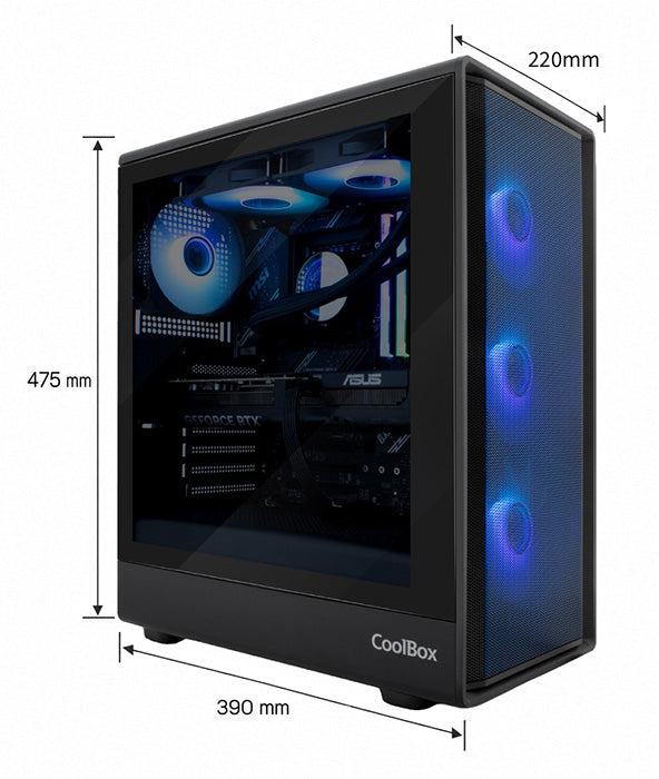 Caixa de Computador Coolbox Caja ATX GA700 DarkSide USB-C 3.2 G1 Crist - imagem 16