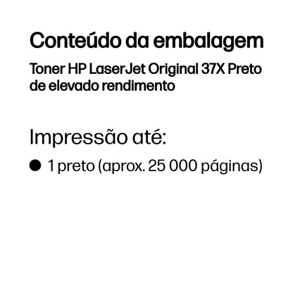 HP Toner 37X / CF237X preto Standard - imagem 4