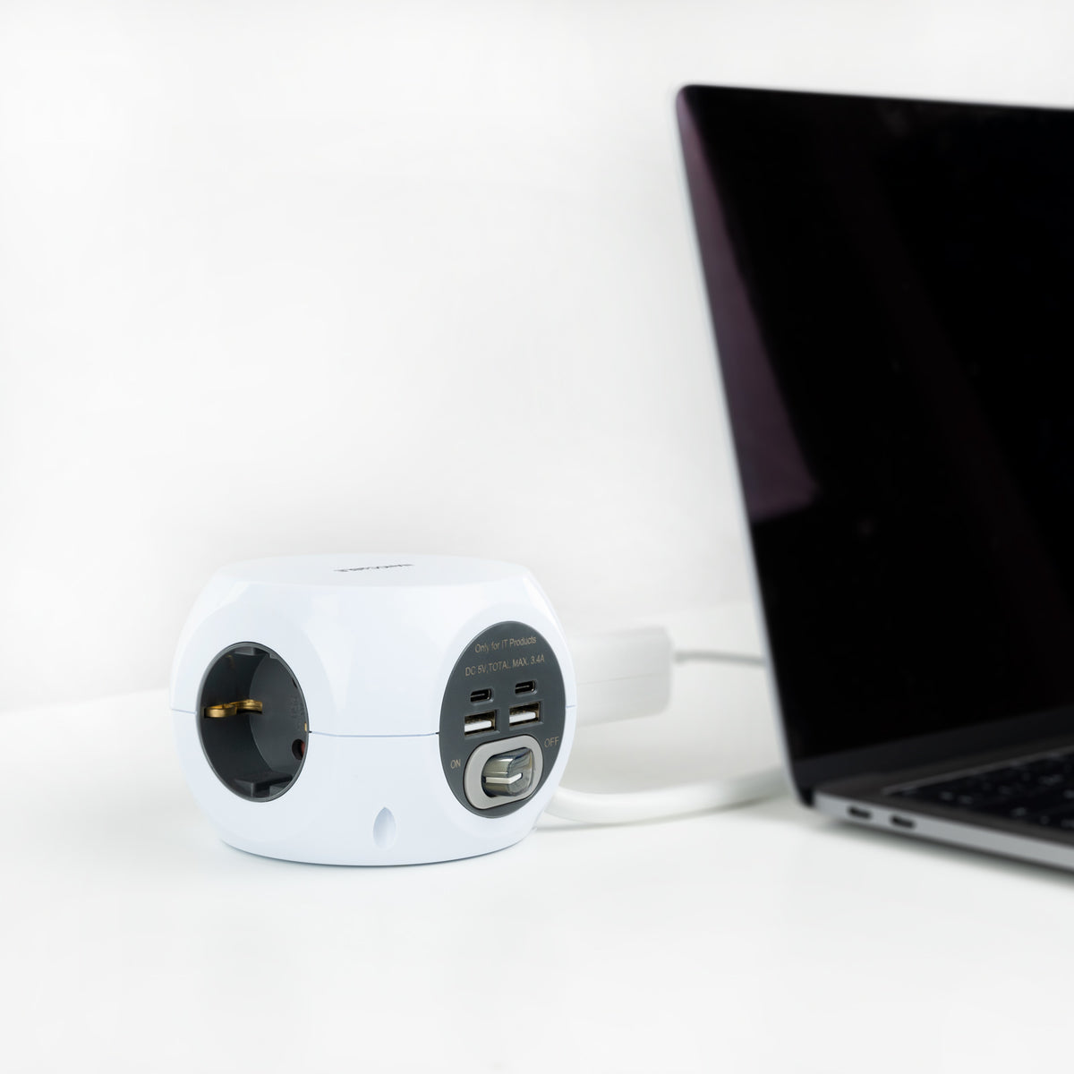 Nanocable Base de enchufes com 4 USB Branco - imagem 13