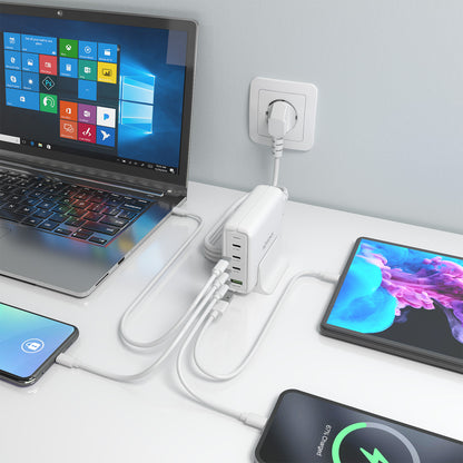 Carregador de secretária Aisens GaN ASCH-140W4P055-W/ 3xUSB Tipo-C/ 1xUSB/ 140W