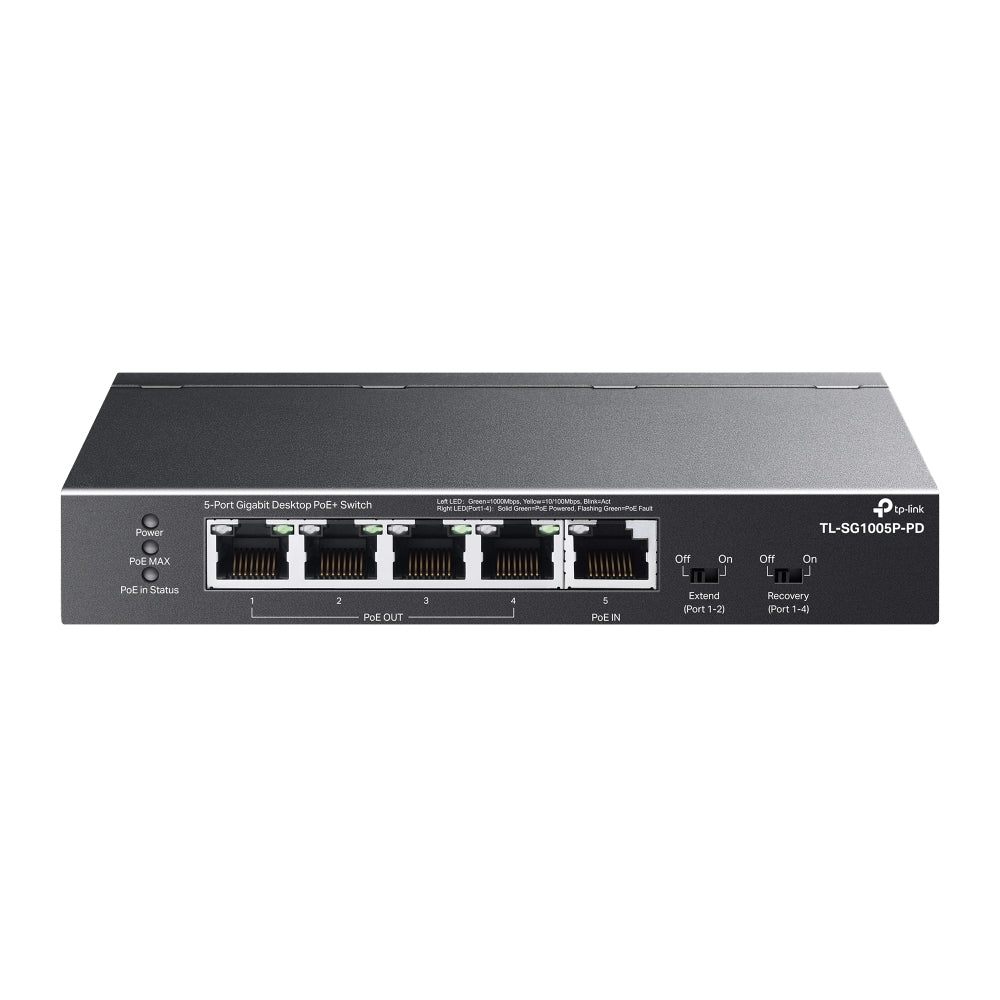 Switch de Rede TP-Link TL-SG1005P-PD 1xPoE++ In 4xPoE+ Out