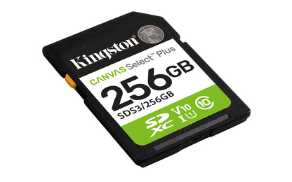 Memory RAM Kingston CANVAS Select Plus 256GB SD XC/ Classe 10/ 150MBs Cartão de Memória