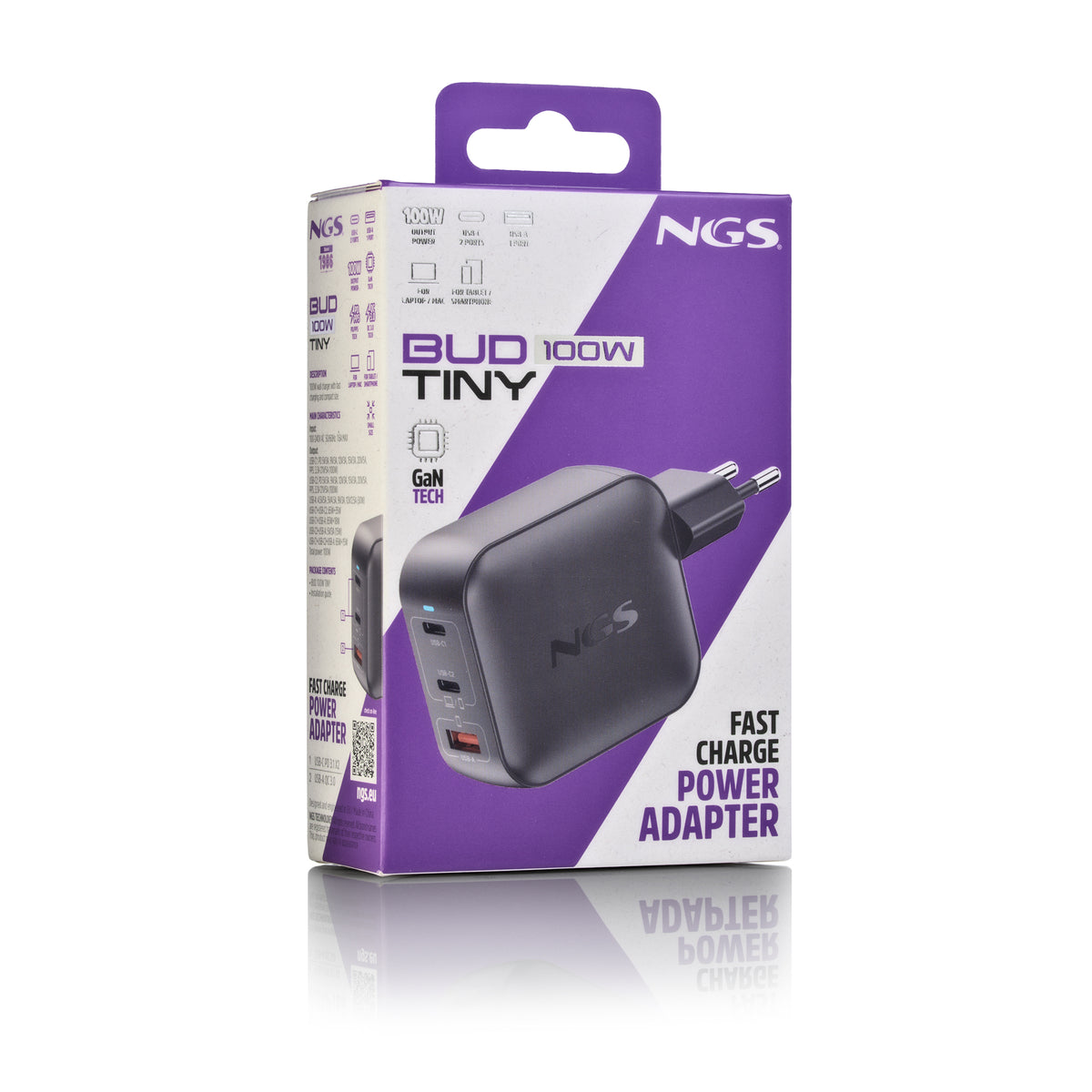 Carregador para Portátil NGS GAN Parede ULTRARAPIDO 100W 3 P - imagem 6