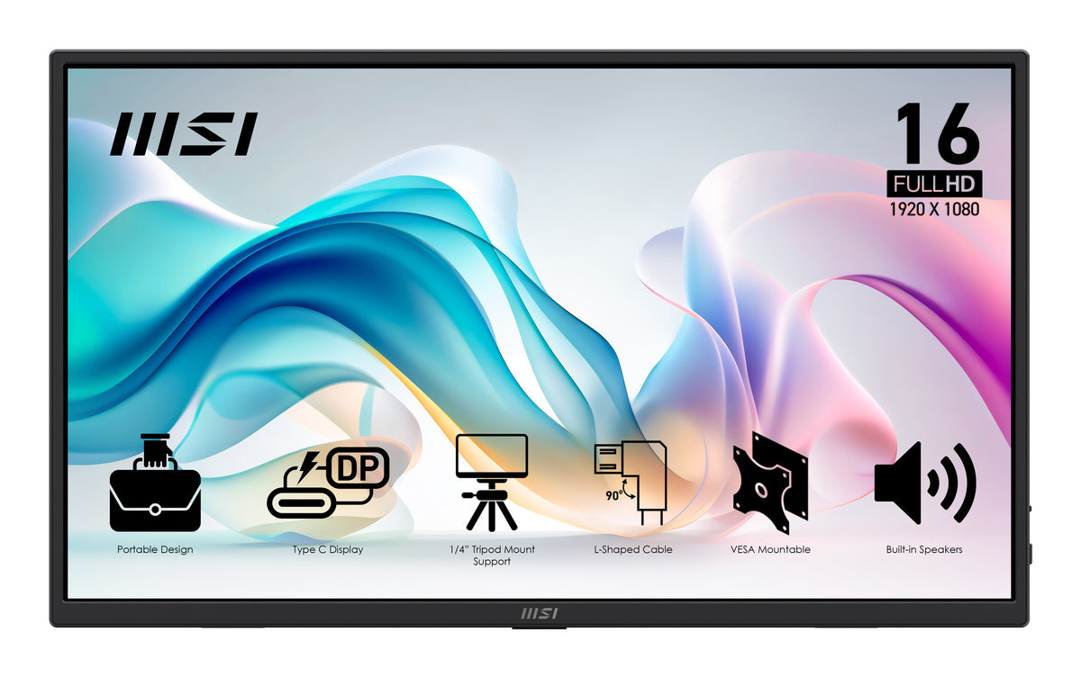 Monitor MSI MP165 E6 15.6"IPS FHD Portátil USBc MM - imagem 5