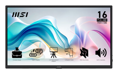 Monitor MSI MP165 E6 15.6"IPS FHD Portátil USBc MM - imagem 5