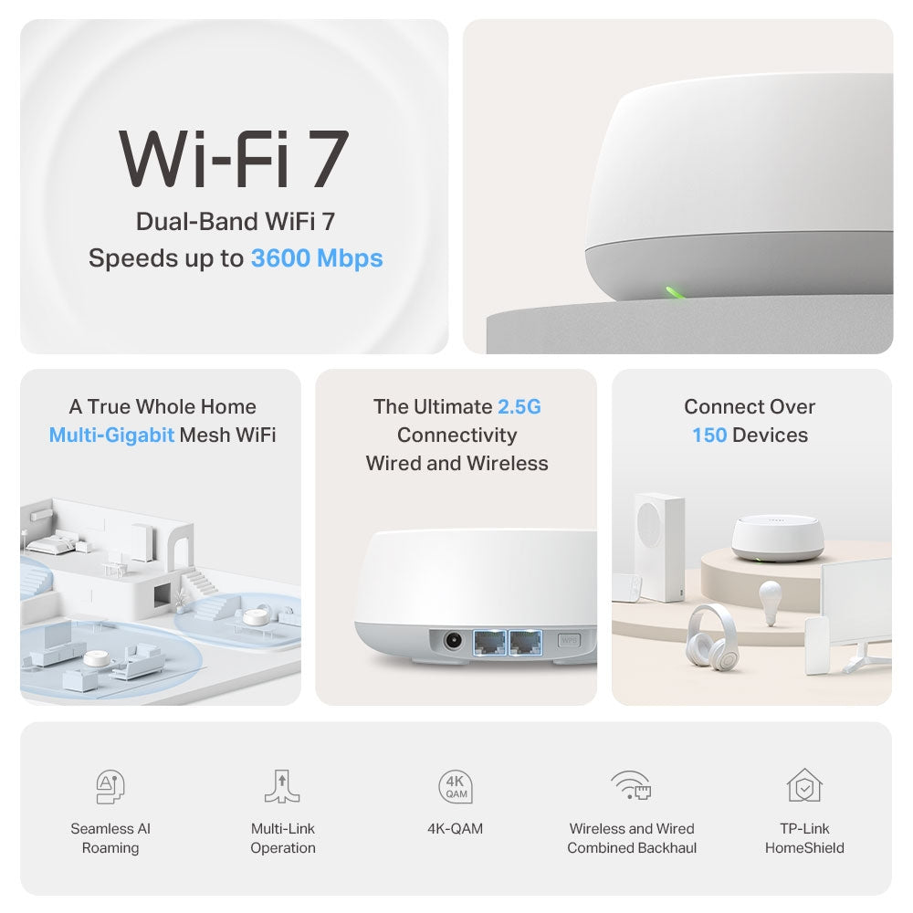 Sistema Mesh Wi-Fi TP-Link BE25 / DECO BE25(2-PACK) branco Doppelpack - imagem 3